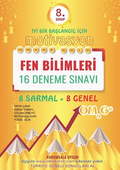 8. Sınıf Omage Motivasyon Fen Bilimleri 16 Deneme Sınavı (8 Sarmal + 8 Genel)