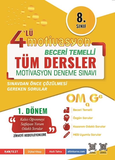 Omage 8. Sınıf 1. Dönem Tüm Dersler 4’lü Motivasyon Denemesi Kampanyalı