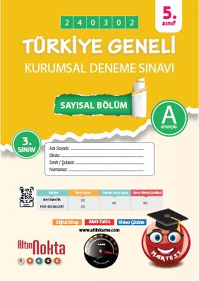 Nartest 5. Sınıf 3. Kurumsal Deneme Mart A Say Kod 240302