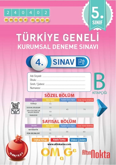 Omage 5. Sınıf 4. Kurumsal Deneme Nisan B Söz-say Kod 240402