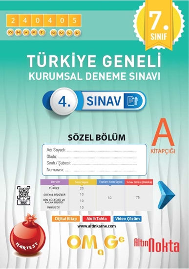 Omage 7. Sınıf 4. Kurumsal Deneme Nisan A Söz Kod 240405