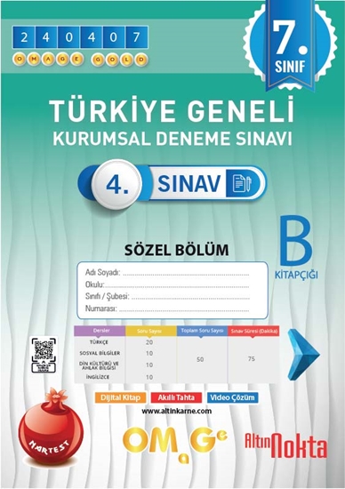 Omage 7. Sınıf 4. Kurumsal Deneme Nisan B Söz Kod 240407