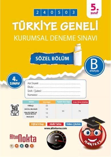 Nartest 5. Sınıf 4. Kurumsal Deneme Mayıs B Söz Kod 240503