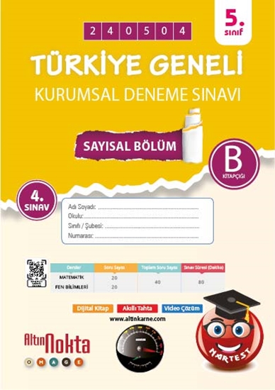 Nartest 5. Sınıf 4. Kurumsal Deneme Mayıs B Say Kod 240504